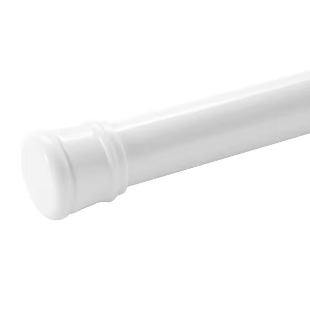 42 - 72 in. Spring Tension Shower Curtain Rod, White, Adjustable