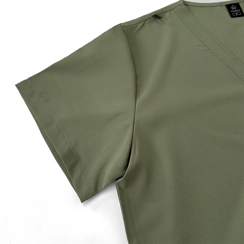 Unisex Stretch Nurse Uniform Medical Scrub Sets Women Men V-Neck Top Jogger Pant