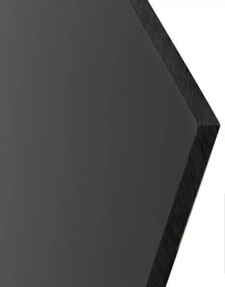 High Density Plastic Sheet Polyethylene Black 1/4" Thick x 24" L X 12 in W HDPE