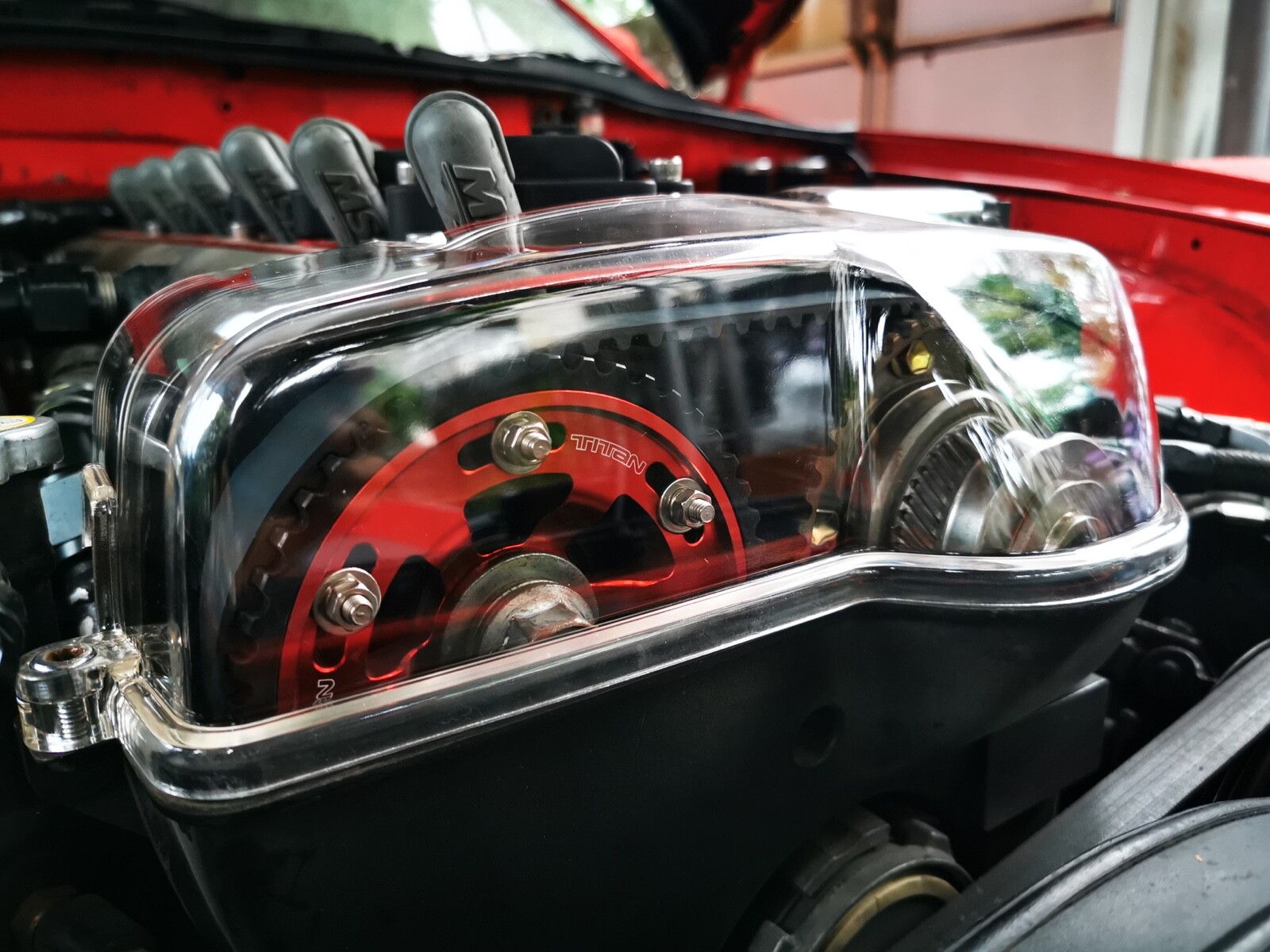 Clear Cam Timing Belt Cover Fit TOYOTA ARISTO JZS161 SUPRA JZA80 2JZ GTE VVTi