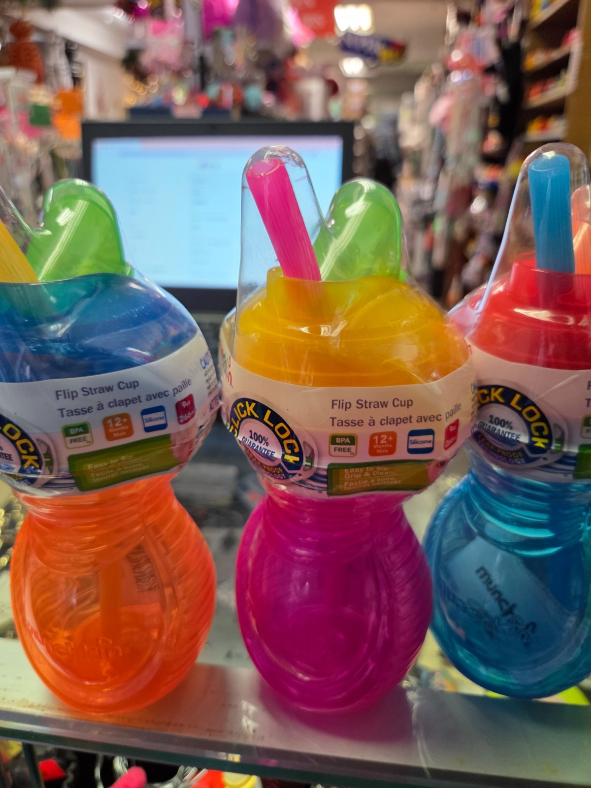 Munchkin Click Lock 9oz Flip Straw Cup Leak Proof Technology