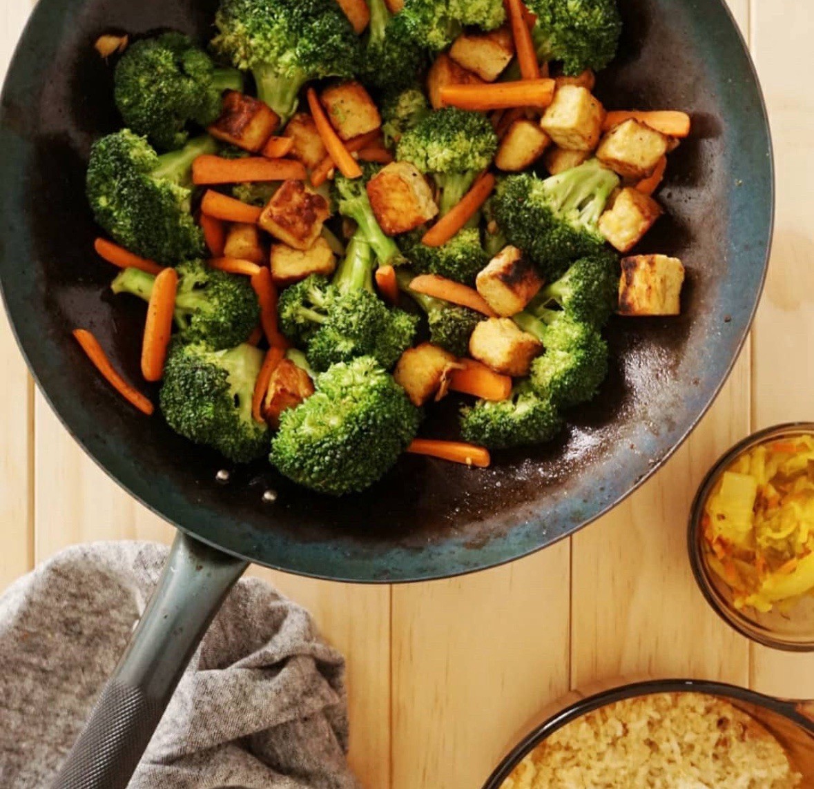 Hand Forged Carbon Steel 12” Flat Bottom Wok WEYH Gan Shan Single Handle USA