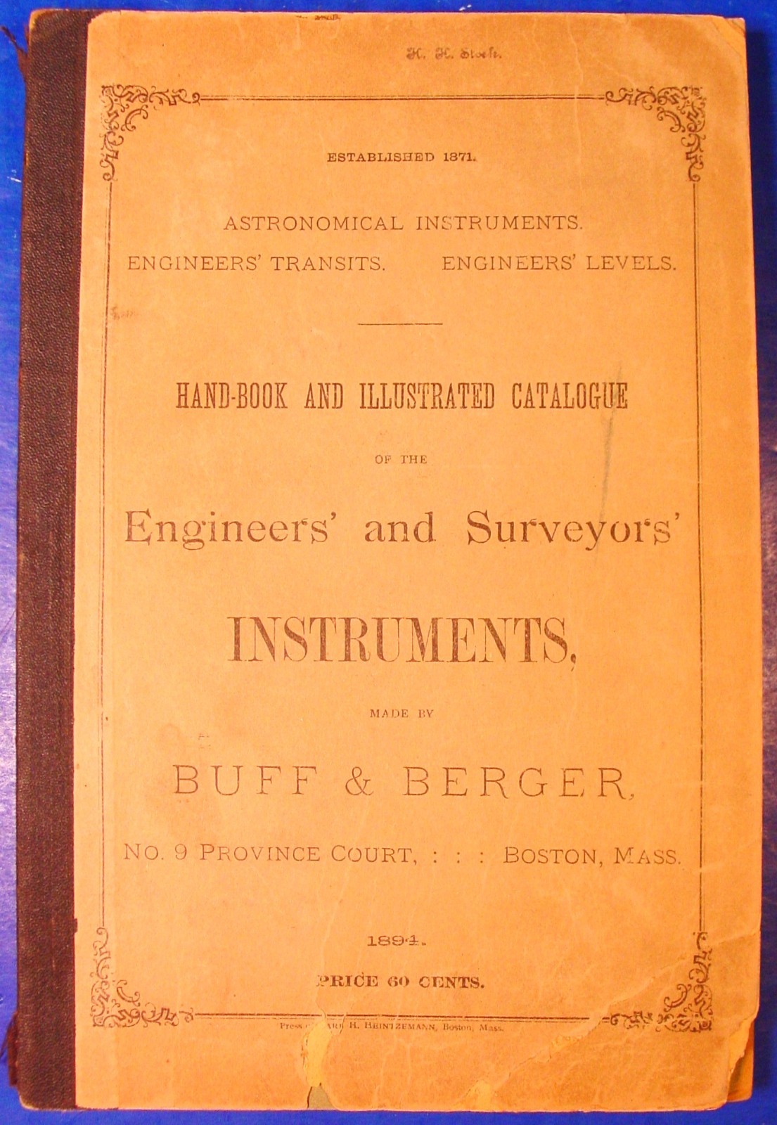1894 Buff Berger Surveying Insts. Catalog