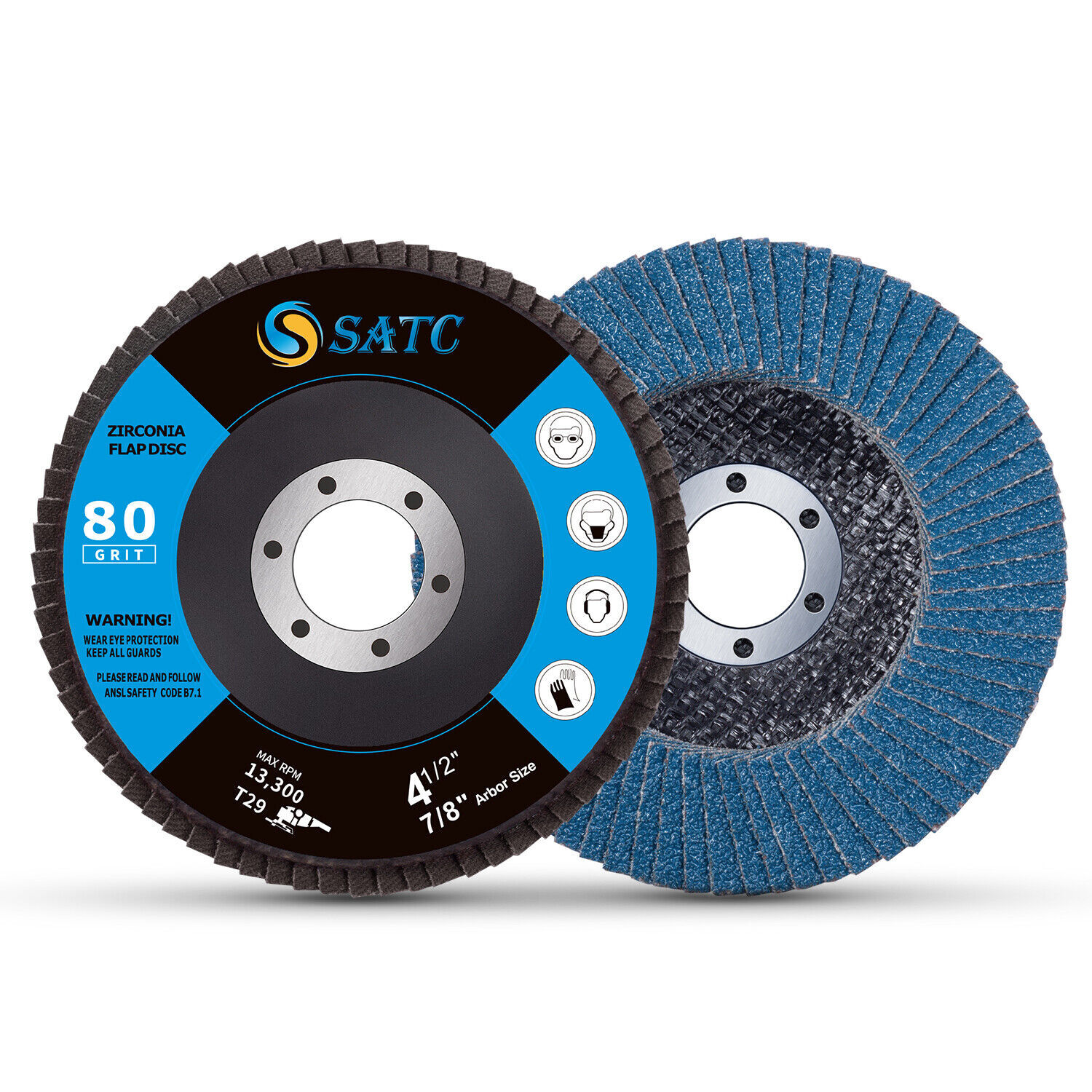 SATC 20x 4.5" 4-1/2 Flap Disc 40 60 80 120 Grit Angle Grinder Sanding Grinding