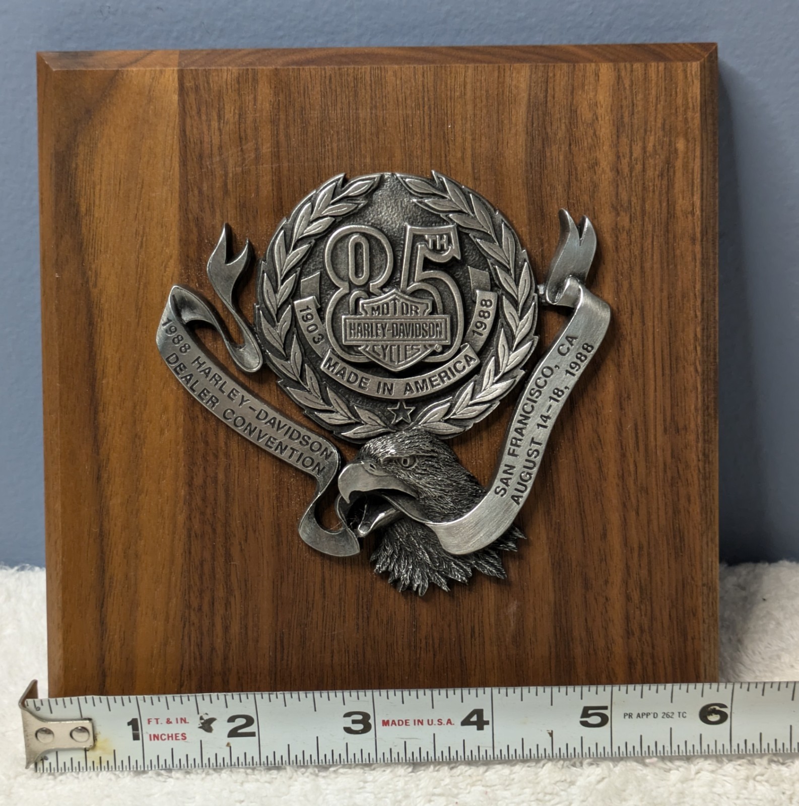 Vintage 1988 Harley Davidson Dealer Convention 85th Anniversary NOS Wall Plaque