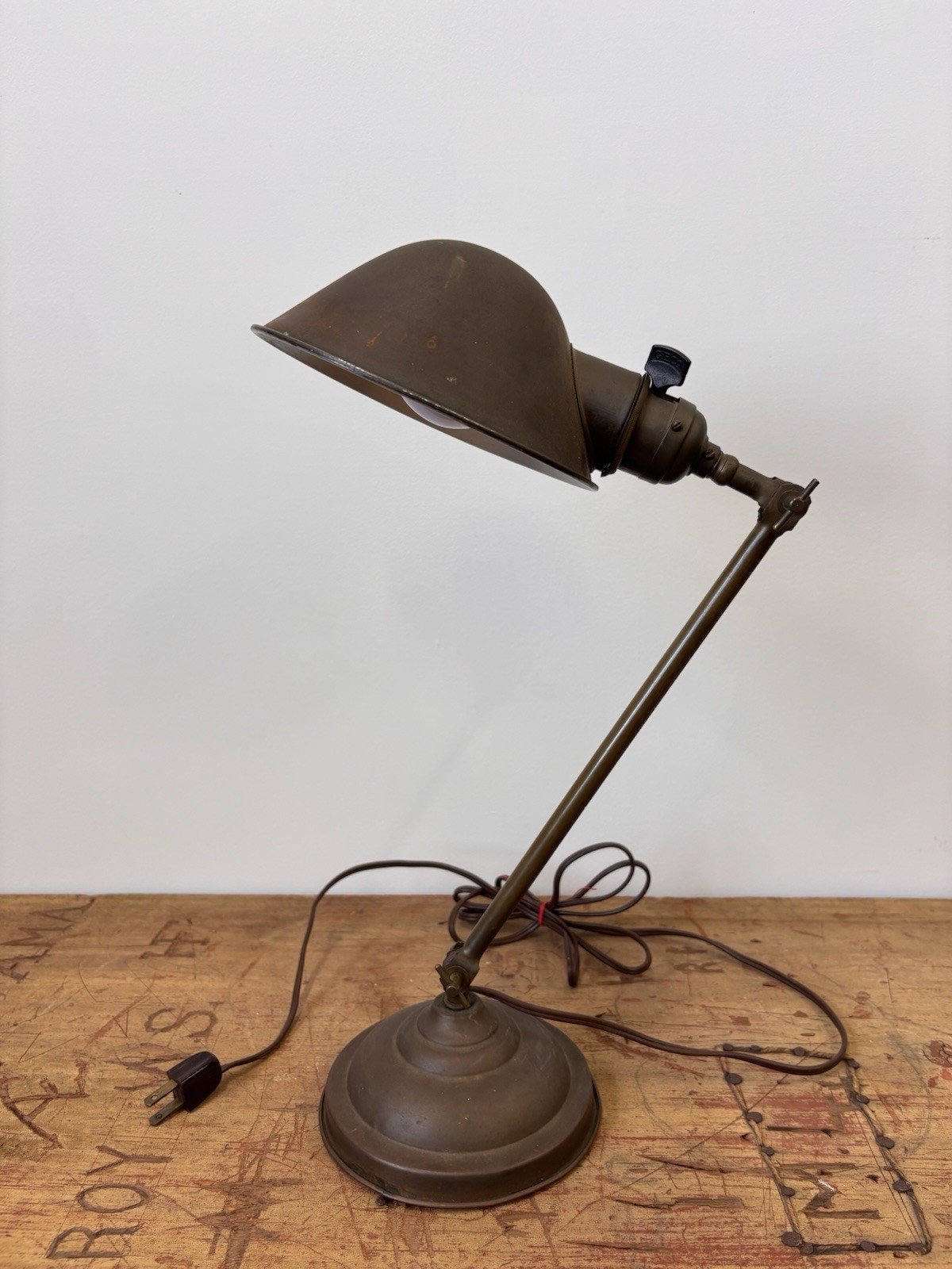 Antique Articulated Brass Faries Desk Lamp