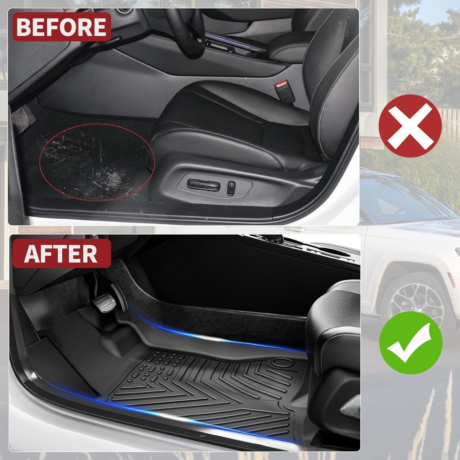 3D All Weather Floor Mats for Toyota Tacoma 2016-2023 Automatic Only Car Liners