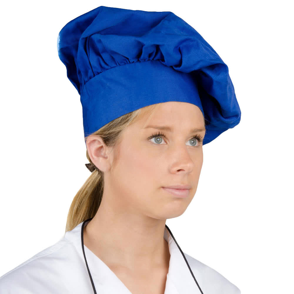 USA SELLER  CLOTH CHEF HAT BLUE ONE SIZE FITS ALL   CLOSURE