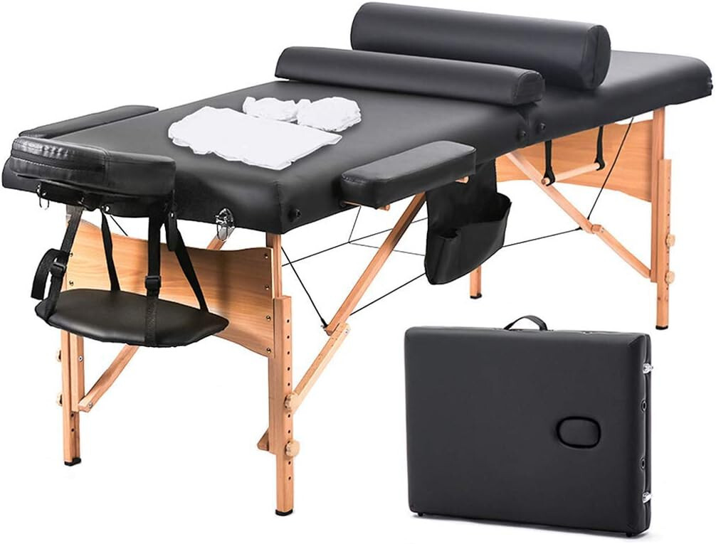 Massage Table Protable Massage Bed 28 in Wide Fold Lash Bed Heigh Adjustable Spa