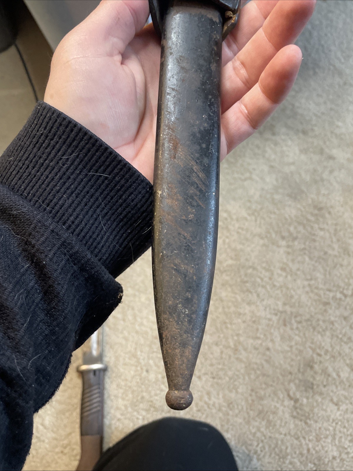 RARE Vintage World War 2 GERMAN K98 Matching Numbers Bayonet w/ Sheath & Frog