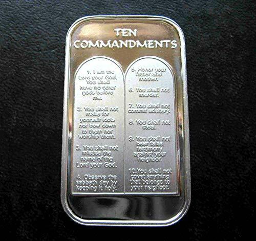 1oz 10 TEN COMMANDMENTS .999 SILVER BAR ~ SEALED IN A HARD PLASTIC AIR-TITE CASE