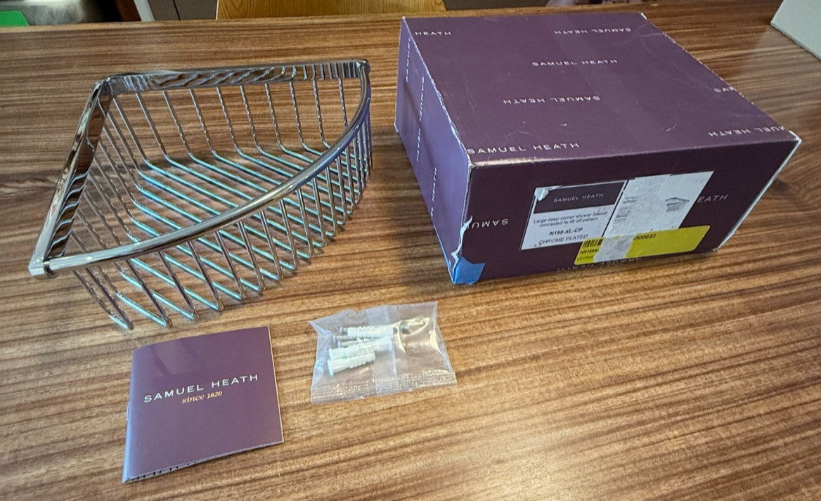 Samuel Heath N158 Extra Large Corner Shower Basket Polished Chrome - New