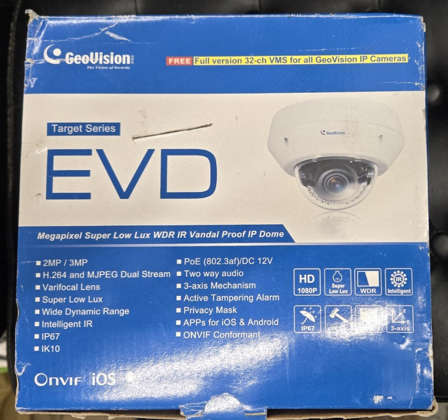 *NEW* GeoVision GV-EVD2100 2MP Super Low Lux Vandal Proof IP Outdoor Dome