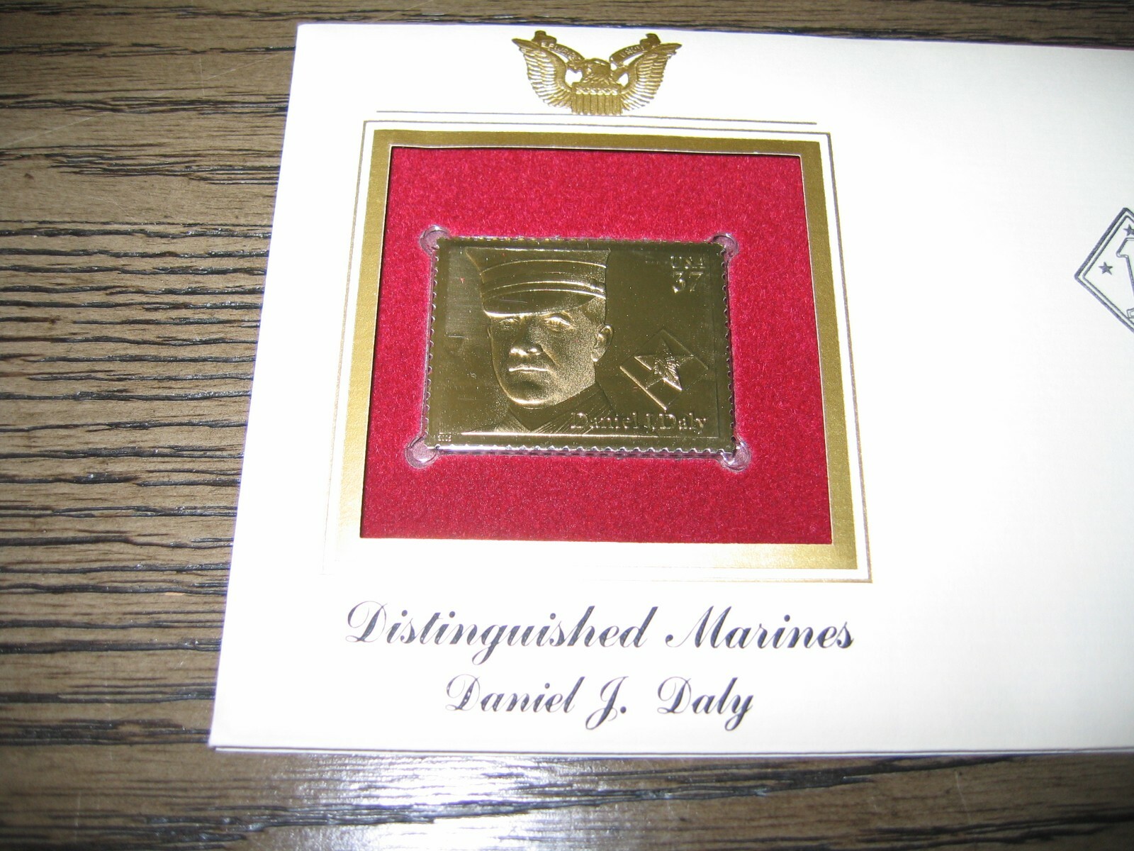 2005 Distinguished Marines Daniel J Daly Replica Gold Golden Cover Stamp