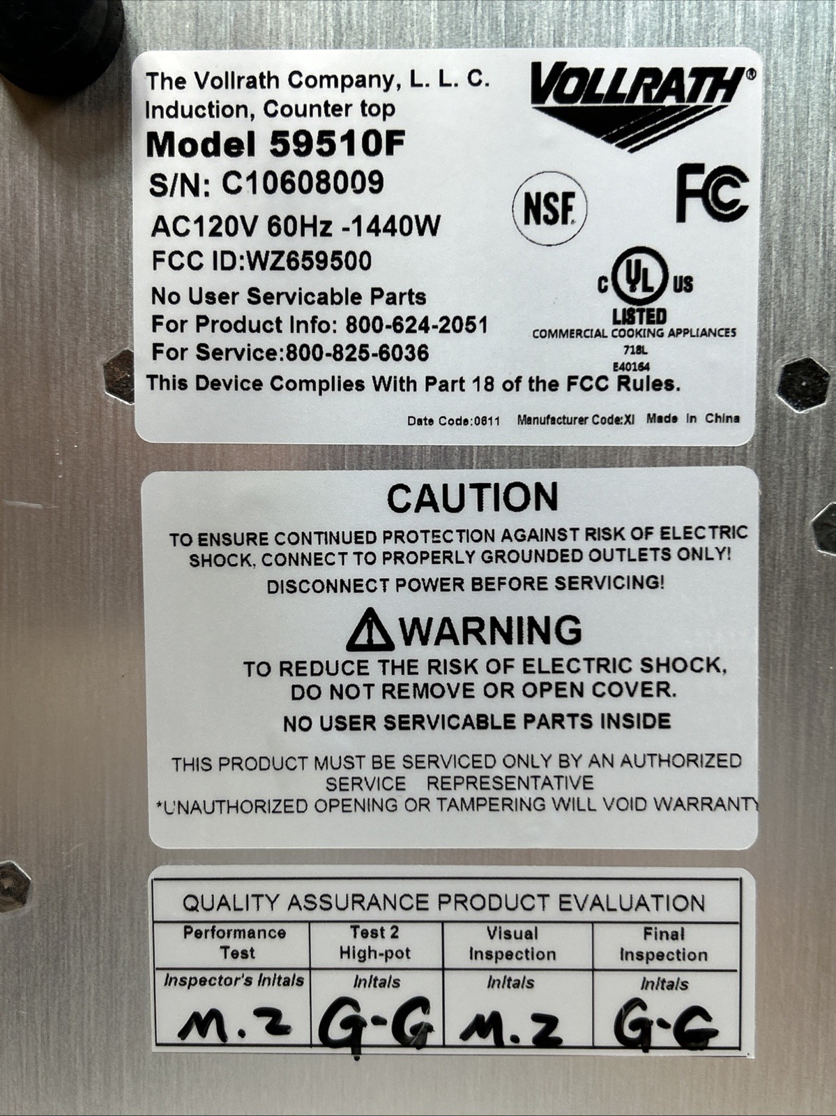 Vollrath Mirage Fajita 59510F Commercial Grade Induction Griddle Heater 1440W