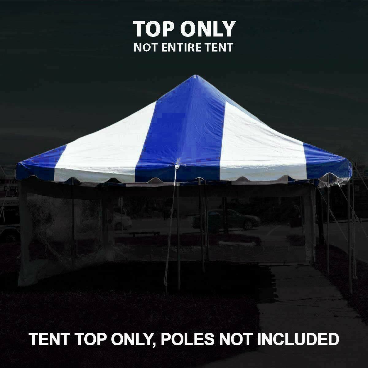 Replacement Pole Tent Canopy Top 20x20 Blue Cover Event Wedding Party Used