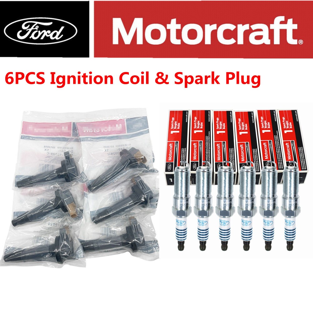 6PCS GENUINE Motorcraft Ignition Coil & Spark Plug For Ford F150 3.5L]