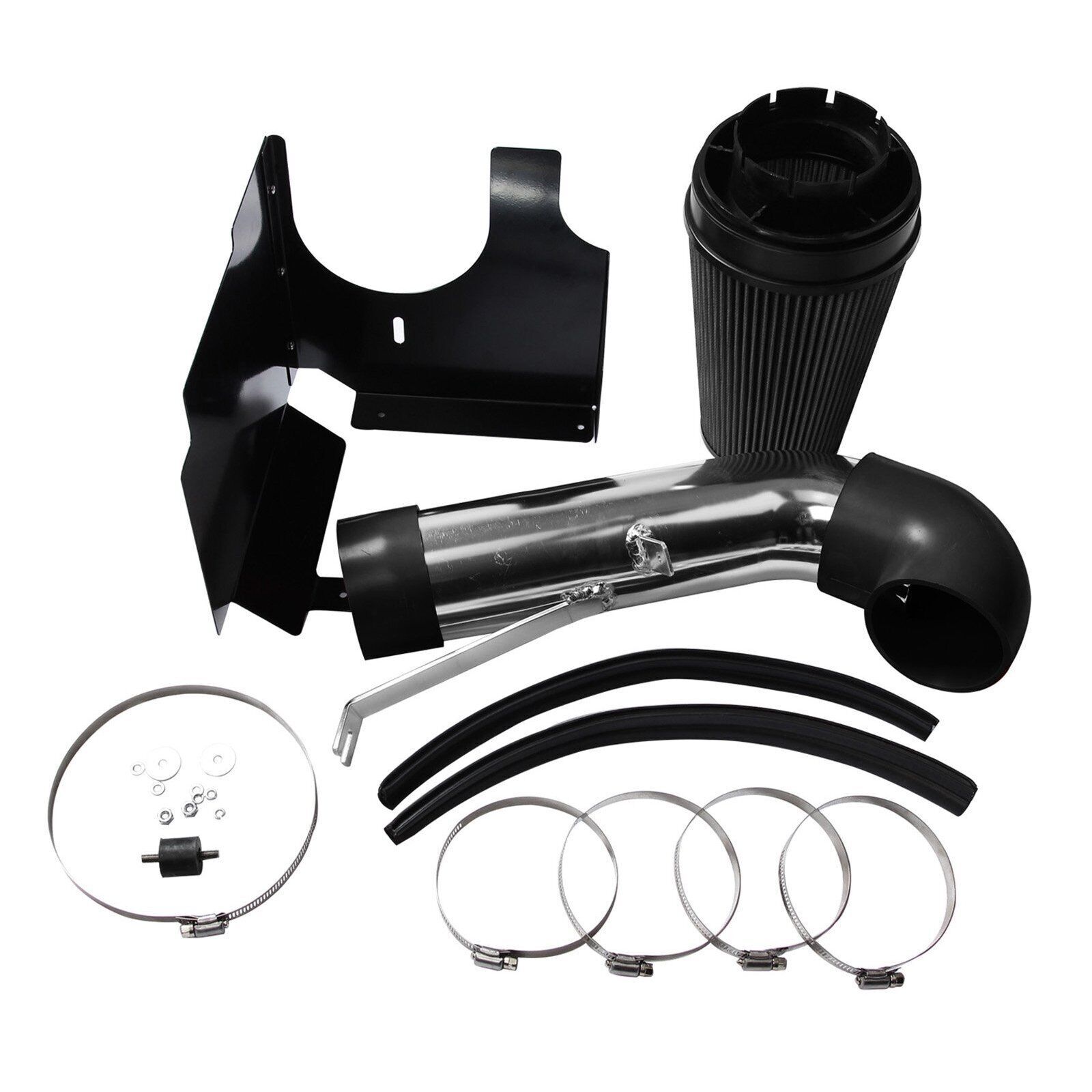 Fit 99-07 Chevy GMC V8 4.8L/5.3L/6.0L 4" Cold Air Intake Kit+Heat Shield Black