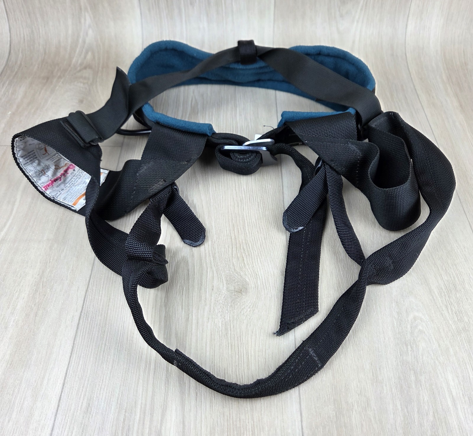 Black Diamond Bod Sit Harness MEDIUM Black & Blue Made in USA Rock Climbing Gear