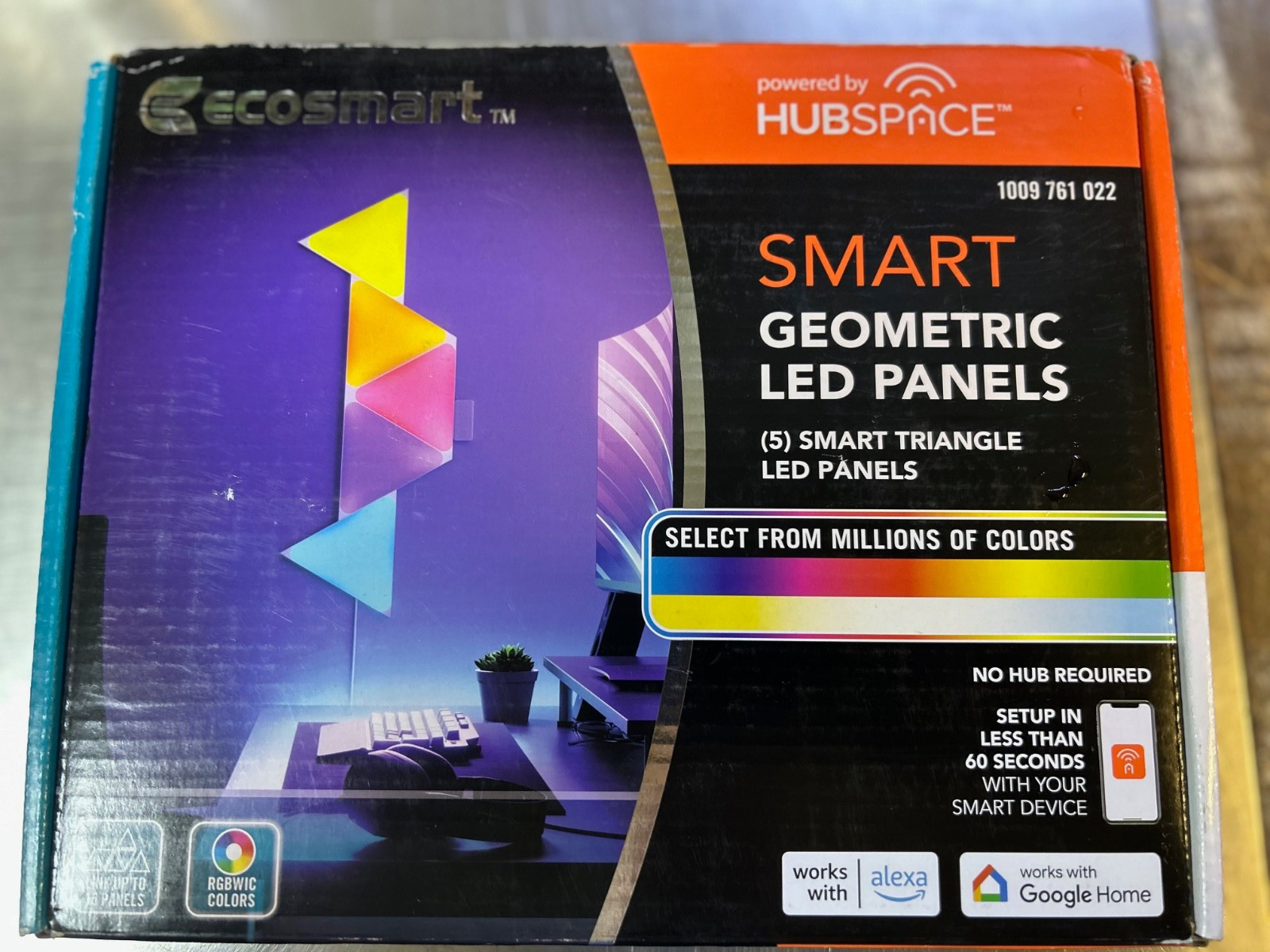 Hampton Bay Smart Geometric LED Panels 5 Triangles Full Color Spectrum Dimmable