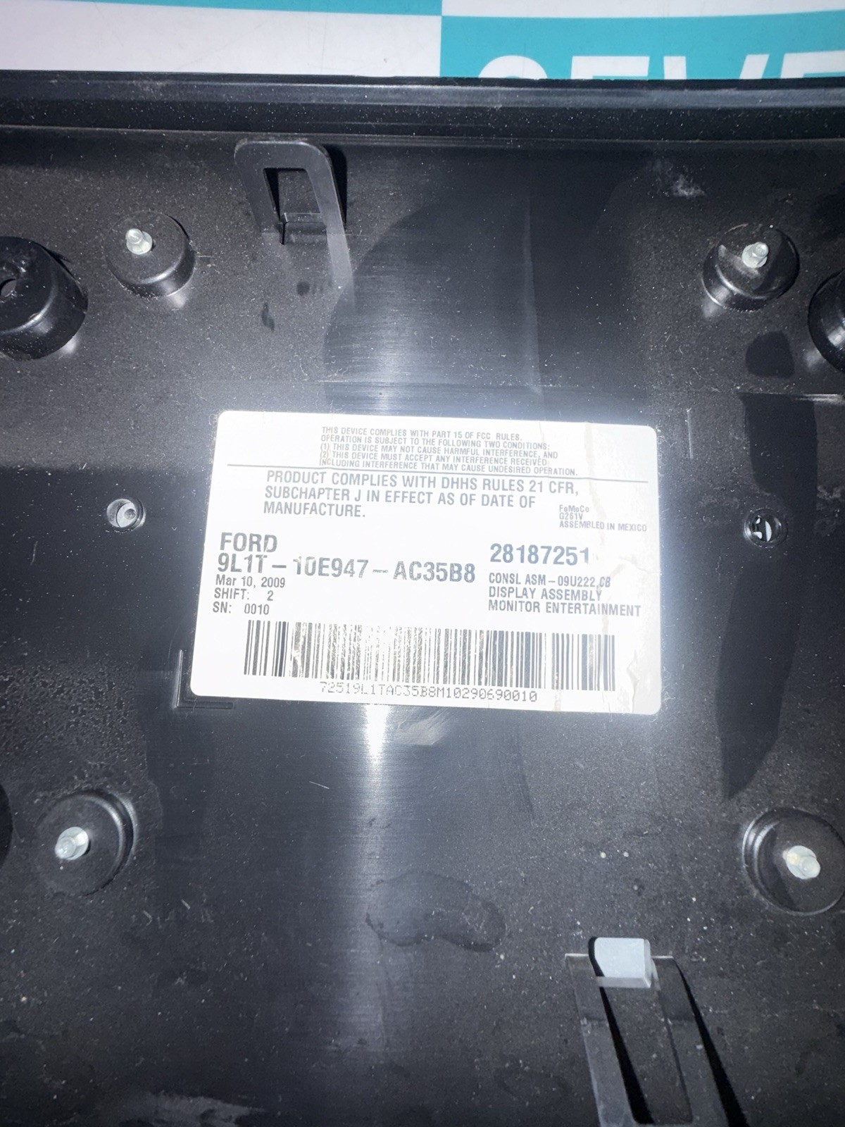 2008 Ford Expedition Rear Entertainment Video System OEM