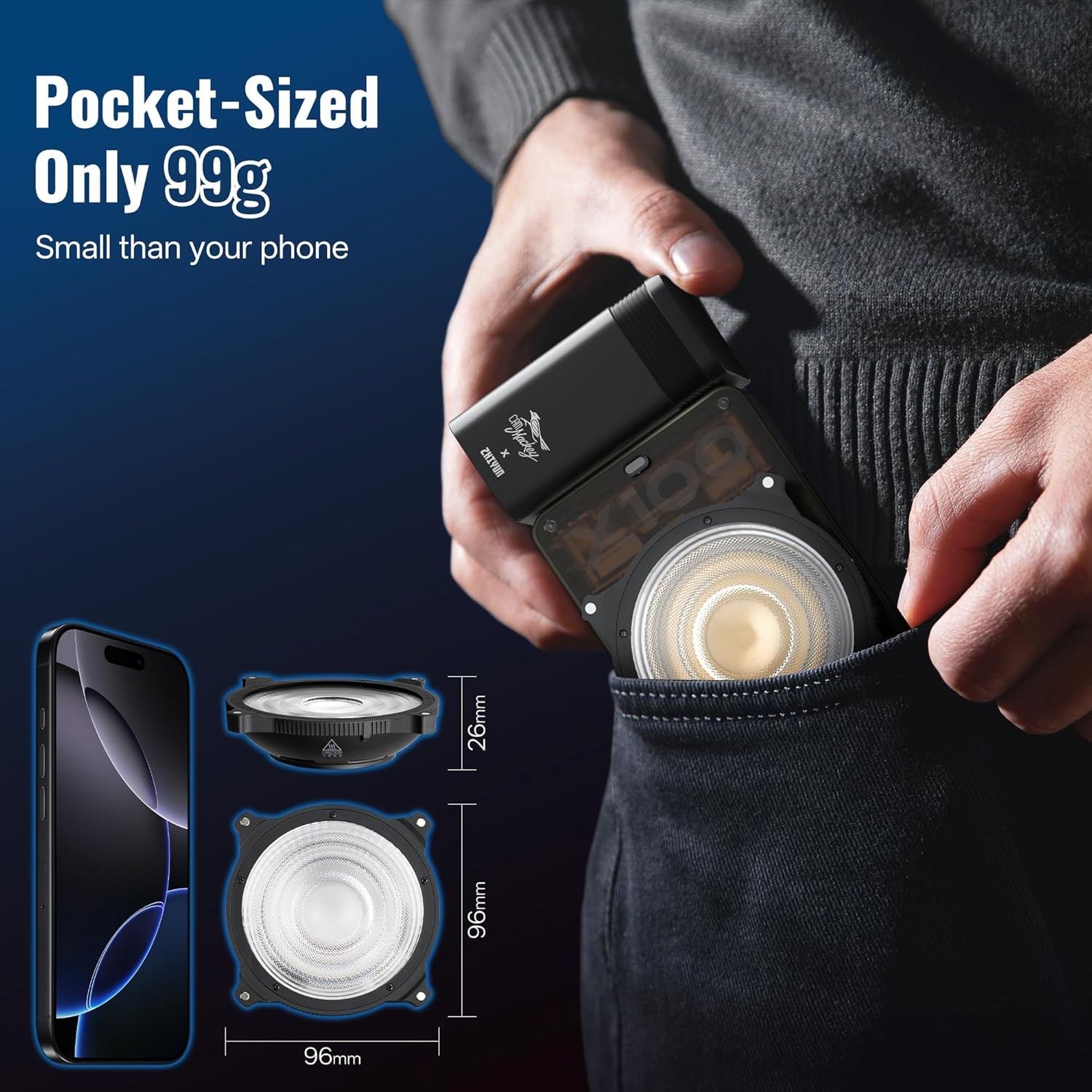 ZHIYUN Mini Lens Reflector (ZY Mount) 5X Brightness for X100RGB X100 CX100 X60