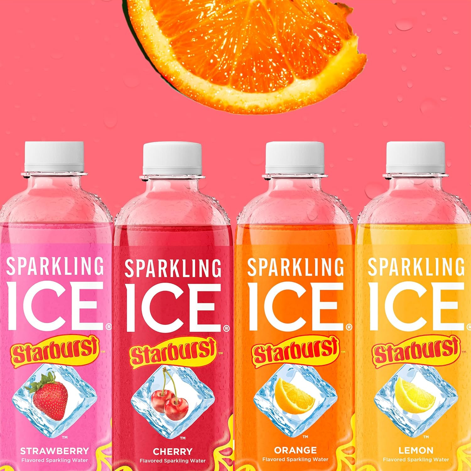 Sparkling Ice STARBURST Orange, Zero Sugar Flavored Sparkling Water