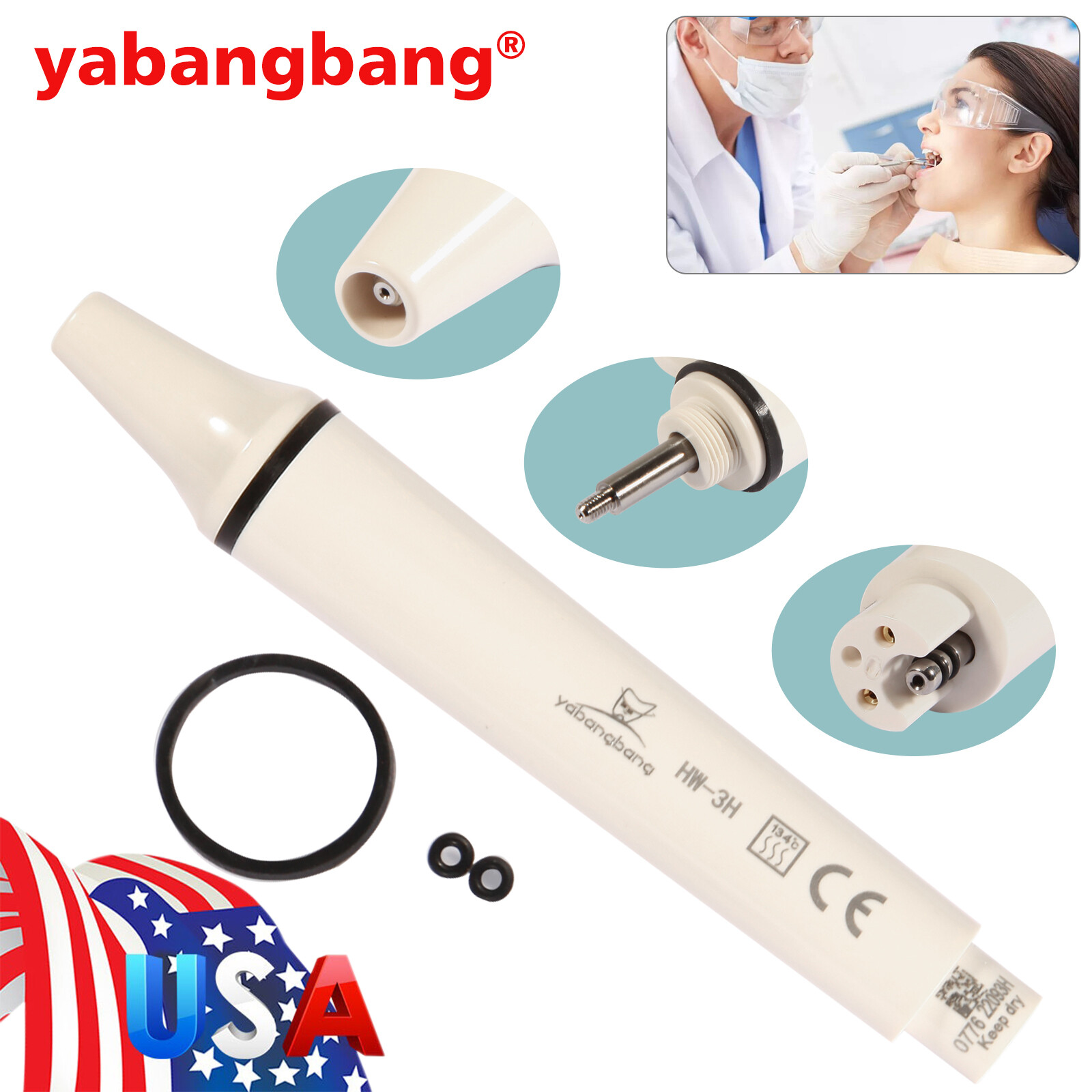 Ultrasonic Piezo Dental Scaler Handpiece LED Fit EMS/WOODPECKER/DTE/SATELEC