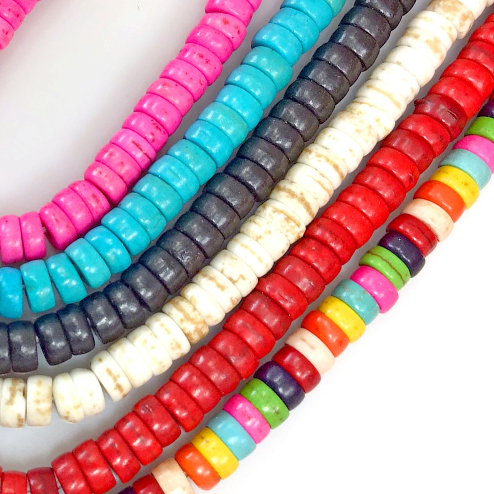 Gemstone Howlite Magnesite Turquoise Heishi Beads 15" Jewelry 4mm 6mm 8 10 12mm