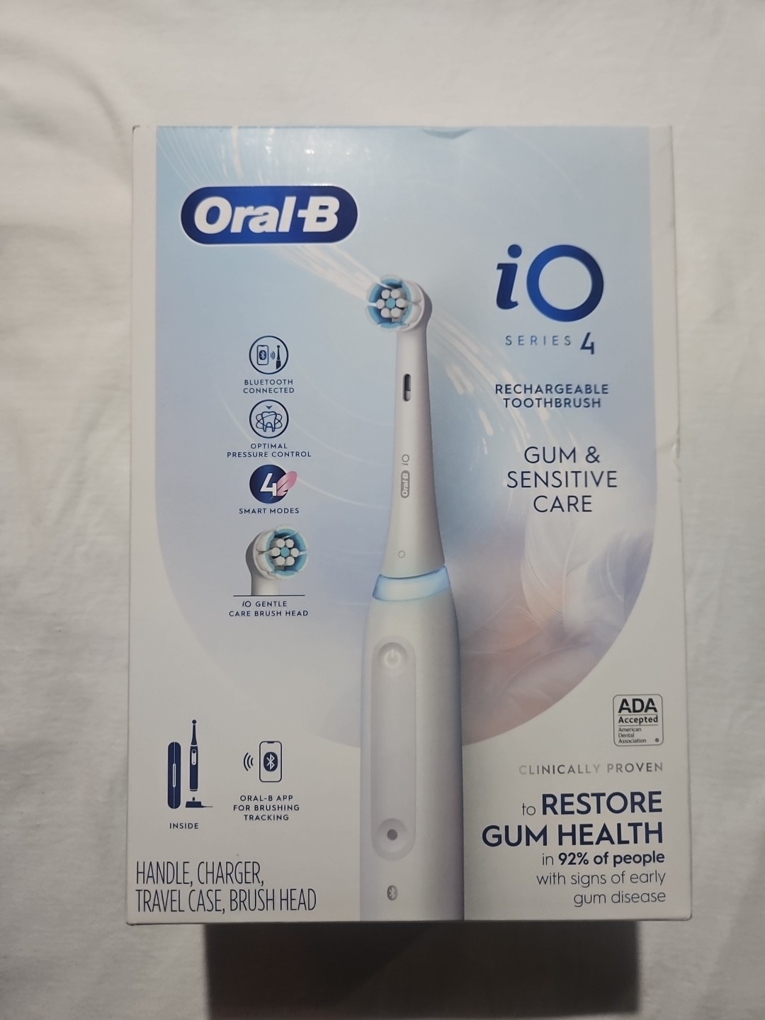 Oral-B iO Series 4 Gum Sensitive Care Rechargeable Electric Toothbrush White NEW