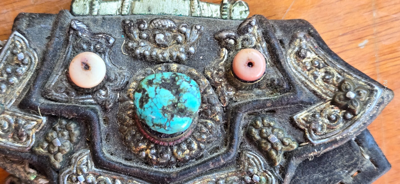 Antique Tibetan Flint Pouch Mechag Chuckmuck Case Tibet Beads