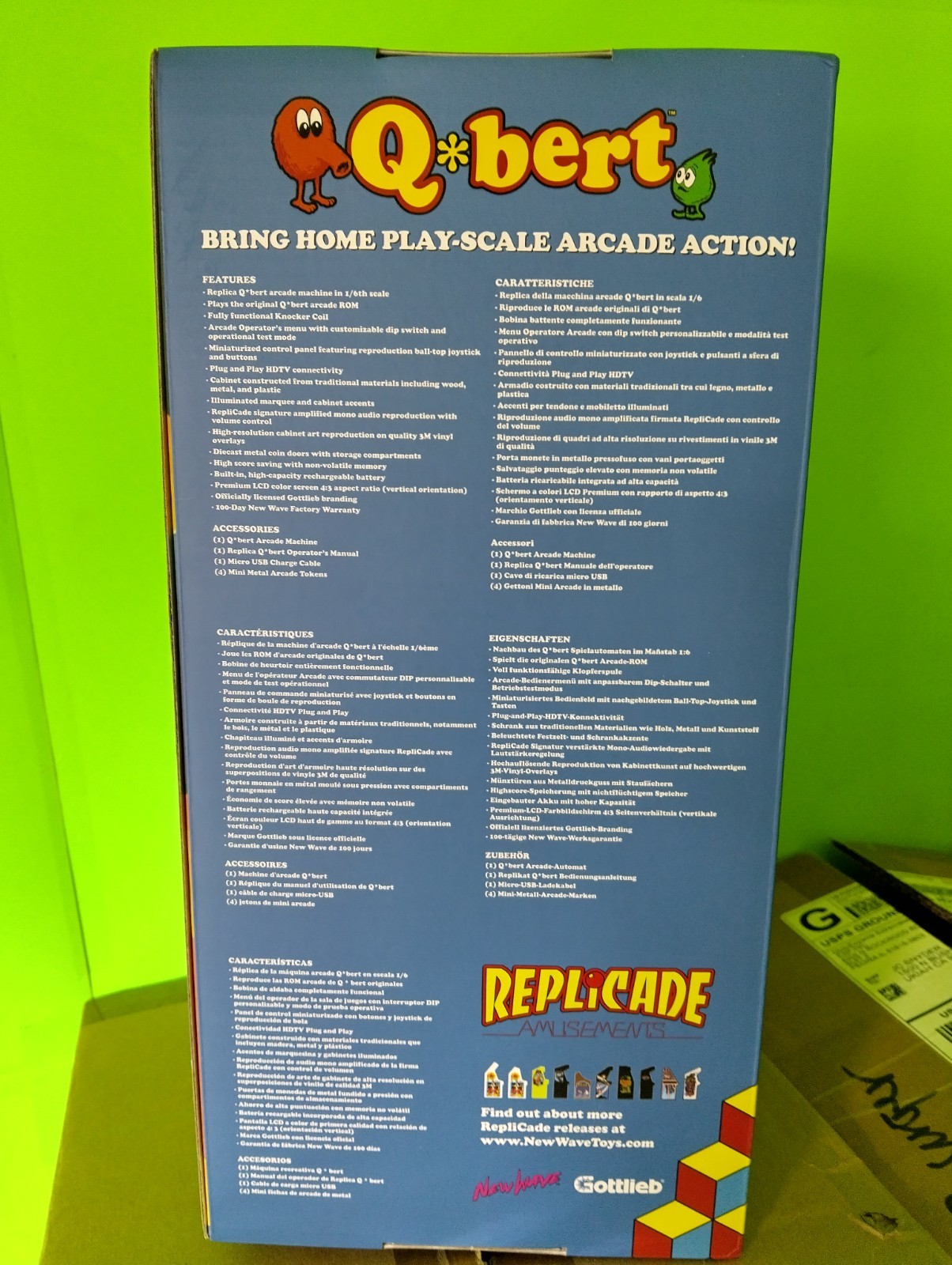 New Wave Toys Replicade Q*Bert Mini 1/6 Scale Arcade - Excellent - QBert