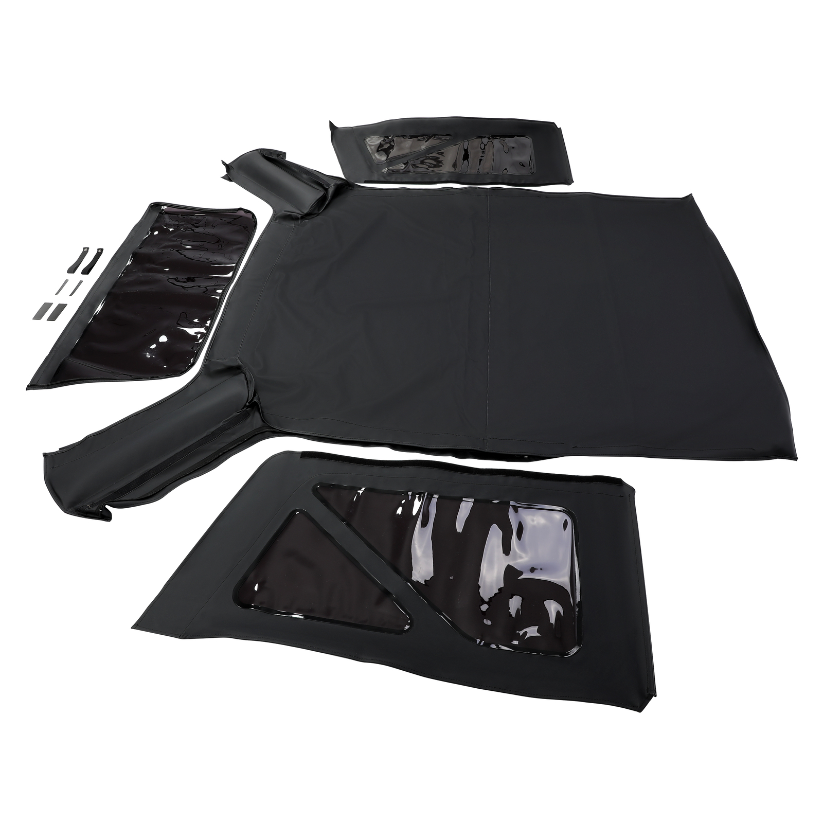 For Jeep Wrangler JK 2 Door 2007-2018 Soft Top + Tinted Zippered Rear Windows