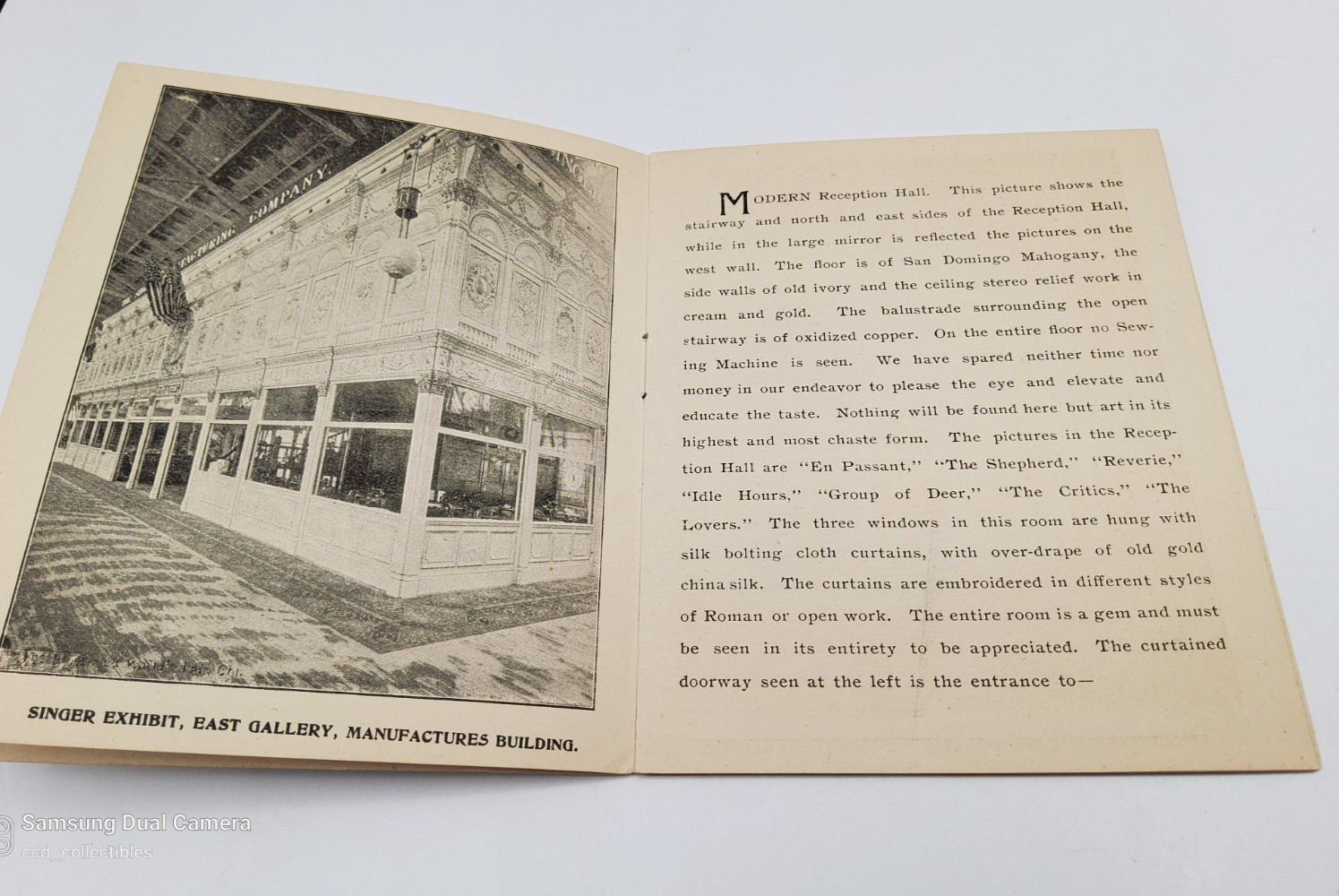 1893 Singer Sewing Machines Chicago World Fair Exhibit Booklet Vintage