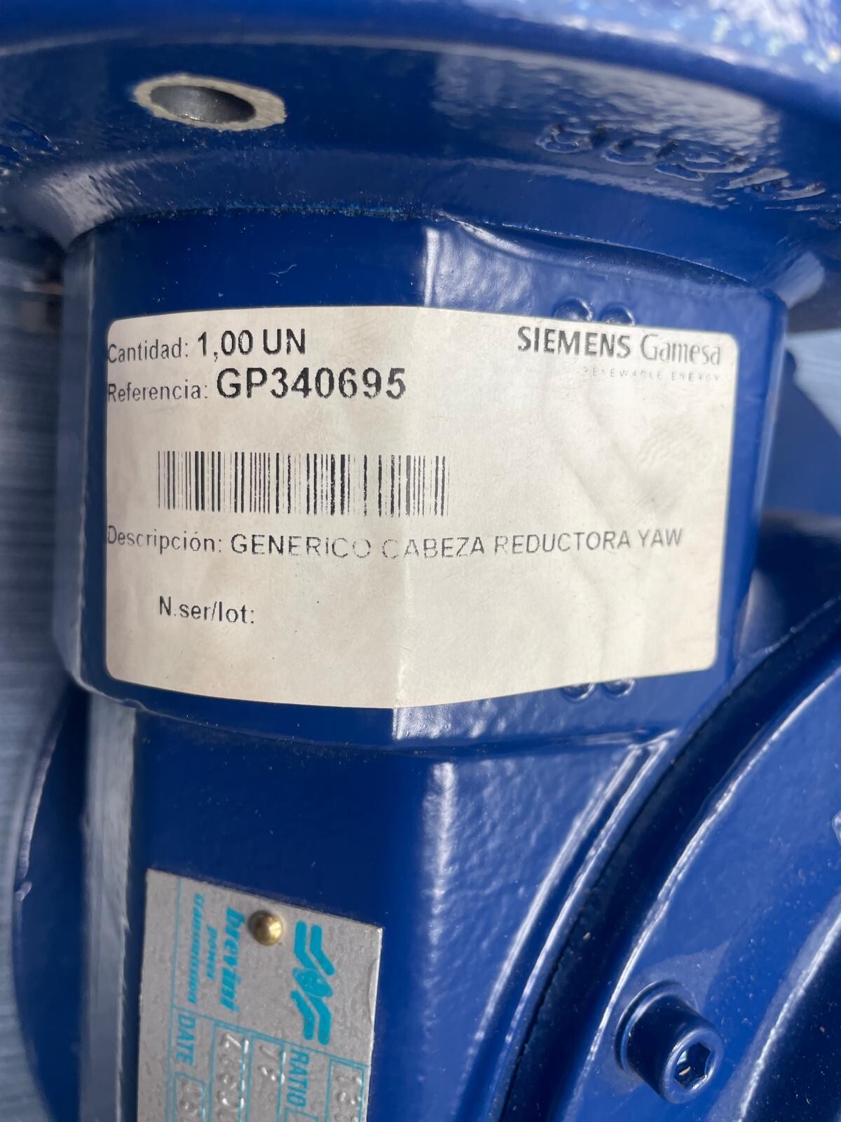 Gamesa Brevini 1/10 Ratio Yaw Gear Head Right GP340695 For Wind Turbine System