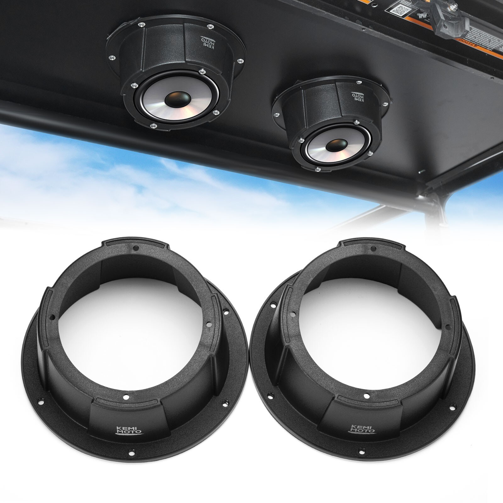 1 Pair 6.5'' Speaker Pods Enclosures Mount Overhead For UTV ATV Polaris Can Am