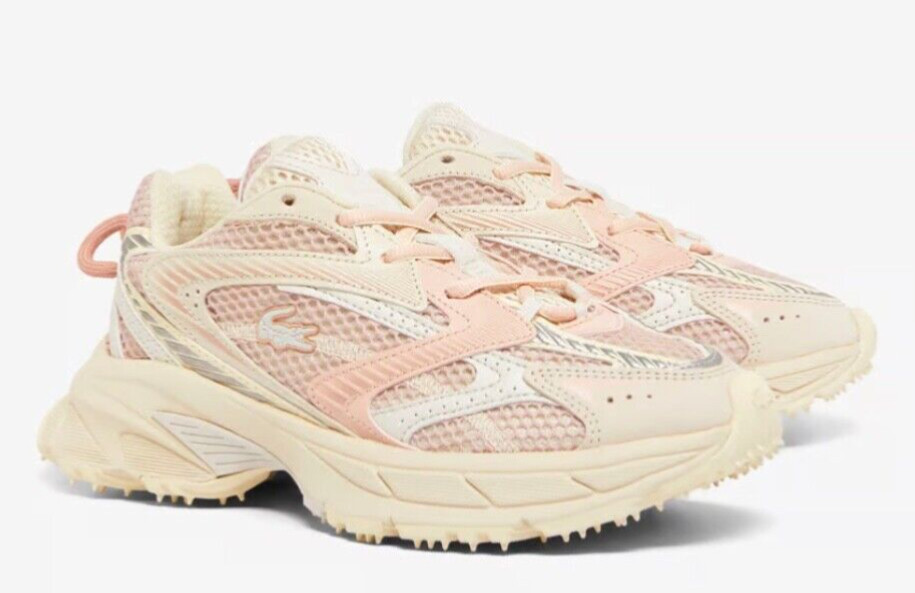 Lacoste L003 NEO SHOT Women's Sneakers Off White / Light Pink. Sizes 5 to 10 USA