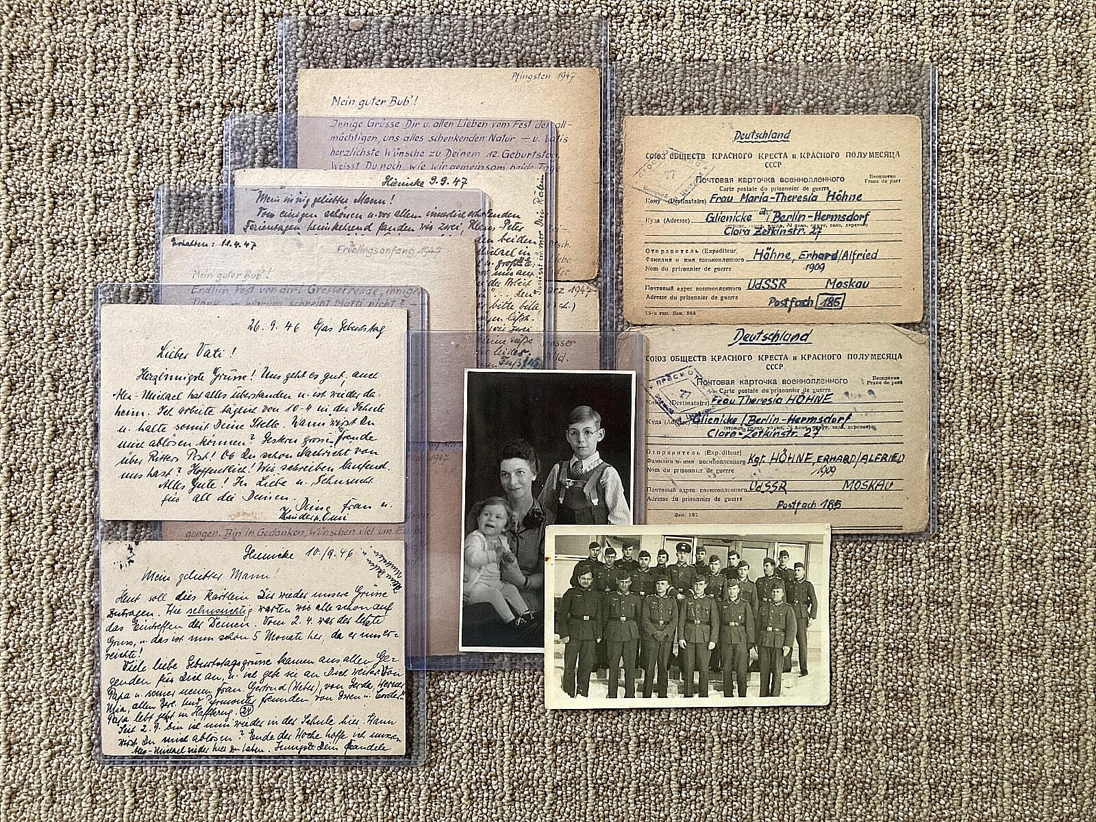 RARE! WW2 GERMAN PRISONER OF WAR FAMILY CORRESPONCE ARCHIVE (BERLIN-MOSCOW) 1946