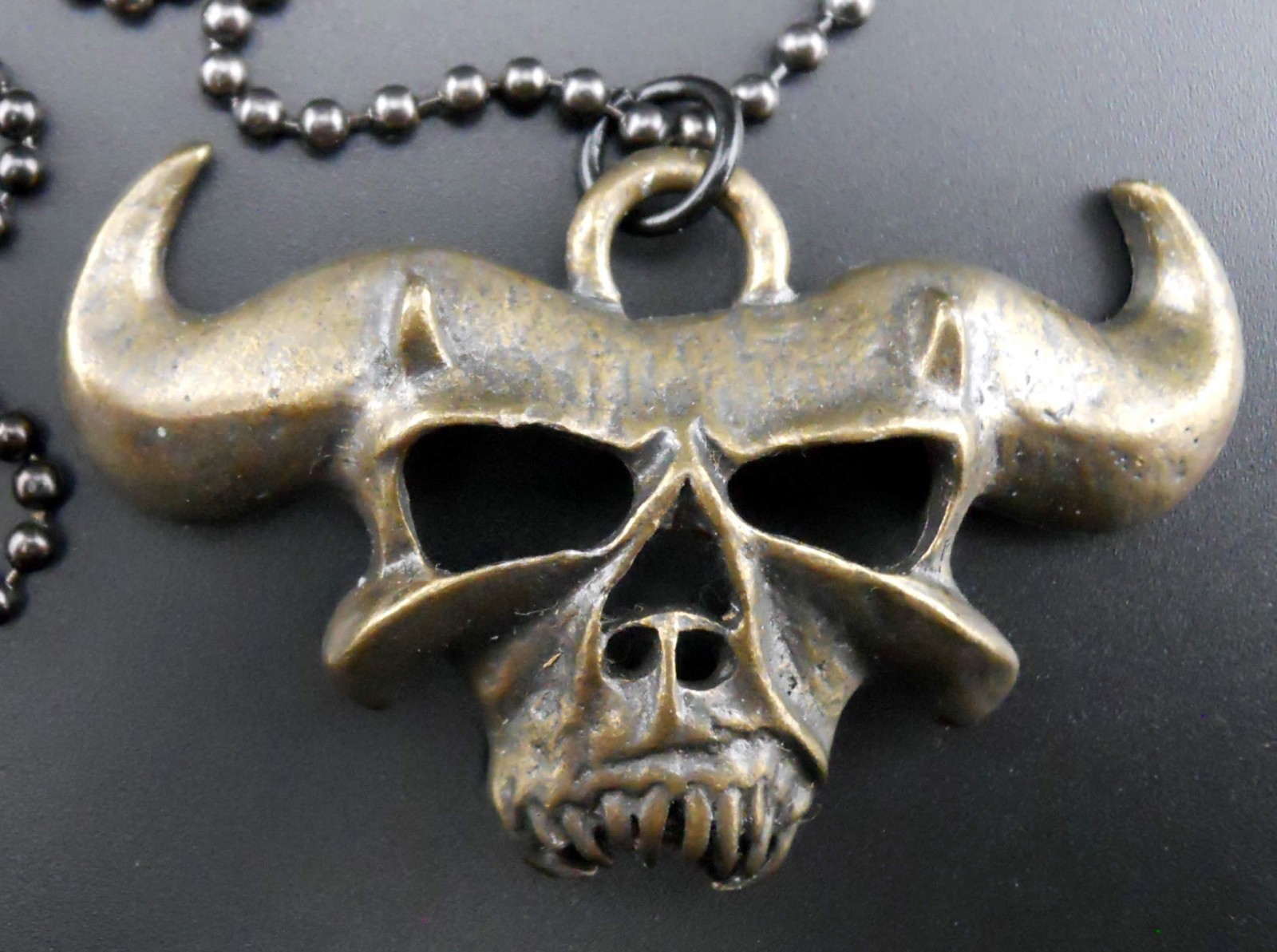 Danzig Necklace New Skull Pendant Rare Antique Gold/Bronze Finish