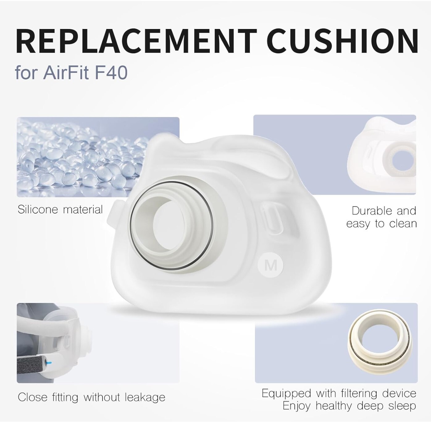 ResMed AirFit F40 Quiet Medium Replacement Cushion - 64628
