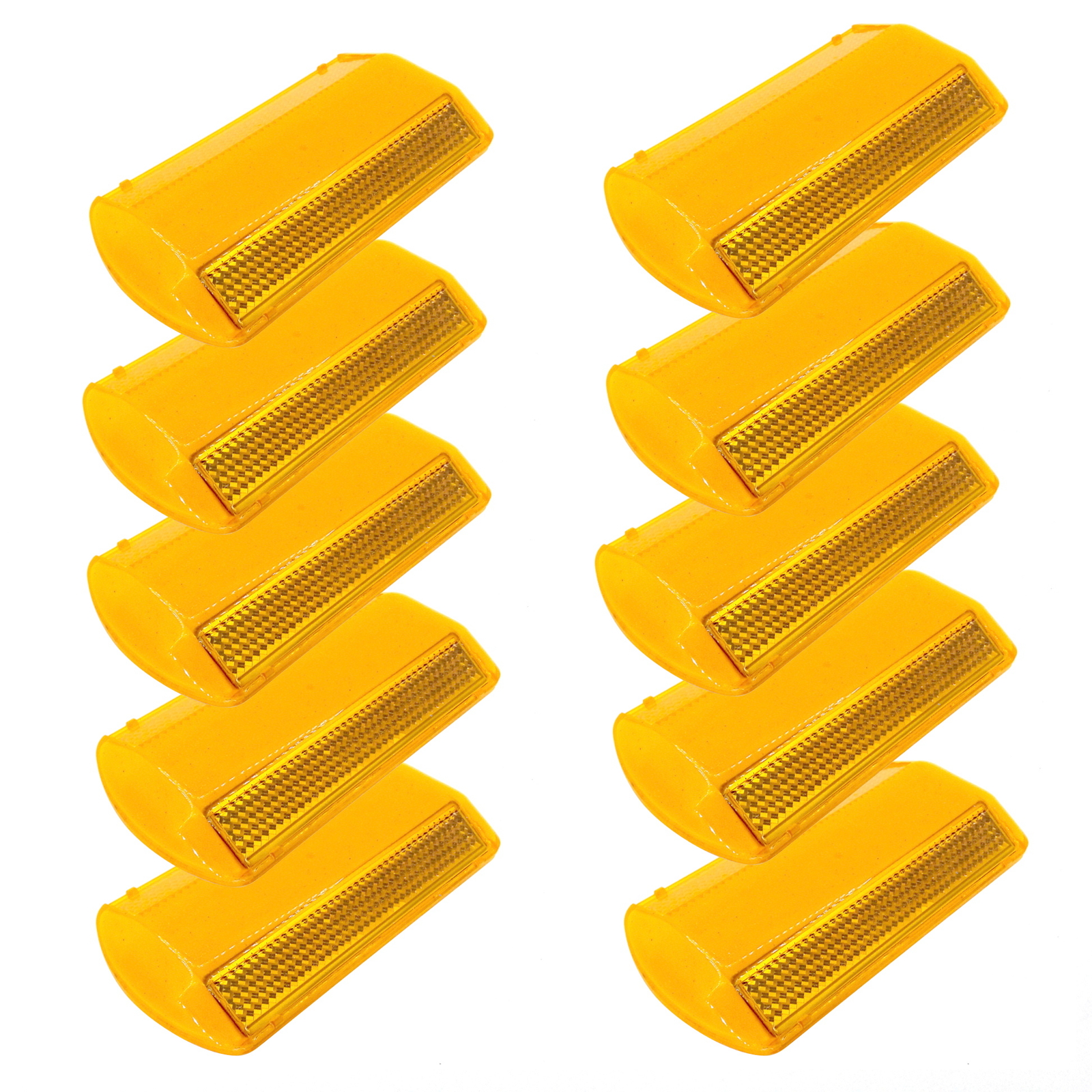 10-Pack NEW Commercial Road Highway Pavement Marker Reflector - One-Side, Yellow