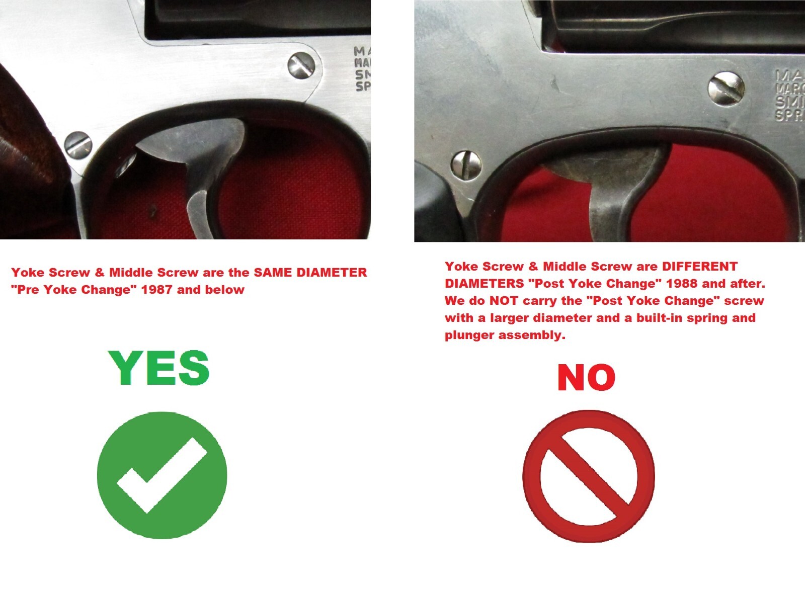 Smith & Wesson K L N Frame Revolver Side Plate Screw Set - Stainless Steel