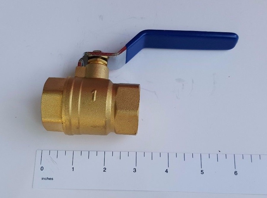 10) 1" Female Ball Valve, Lead Free Brass, Full Port, 600 WOG- Water Oil Gas