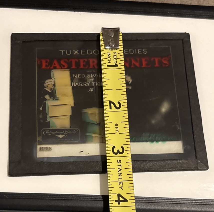 Vintage Magic Lantern Glass Theater Slide 1923 * EASTER BONNETS *Ned Sparks