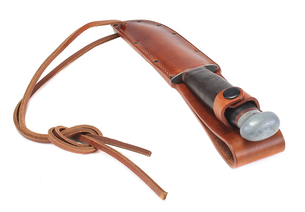 World War Two Era Brown Leather Sheath for US PAL RH 36 Fighting Knife