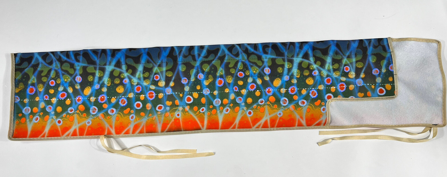 Fly Rod Sock Brook Trout Soft Cloth Bag for 9ft 4pcs Fly Rod