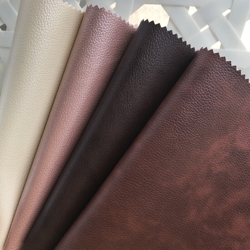 45+ Colors Self-Adhesive Vinyl Fabric Faux Leather 56"Wide Continuous By Yard