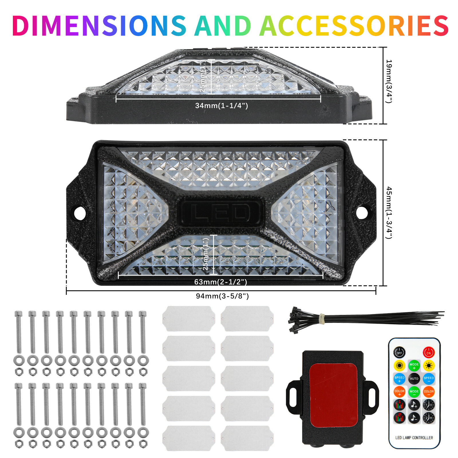 For Dodge Charger Challenger SRT 10x RGB LED Rock Lights Underglow Bluetooth APP