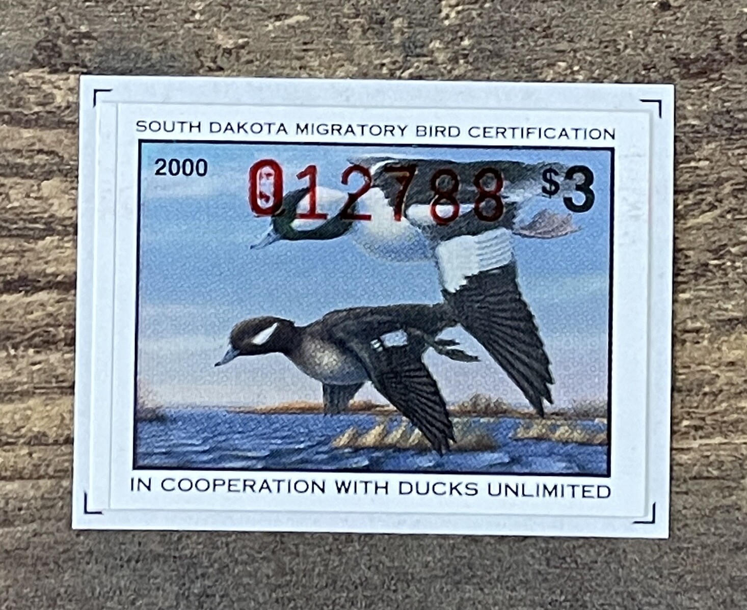 WTDstamps - 2000 SOUTH DAKOTA - State Duck Stamp - Lot1 - Mint OG NH