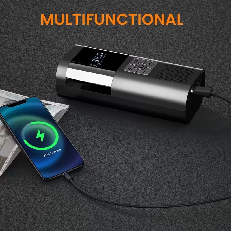 Car Bike Tire Inflator Pump Portable Battery Rechargeable Air Compressor Digital